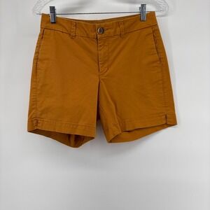 Old Navy Everyday Short Womens 0 Burnt Orange Mustard Chino Stretch